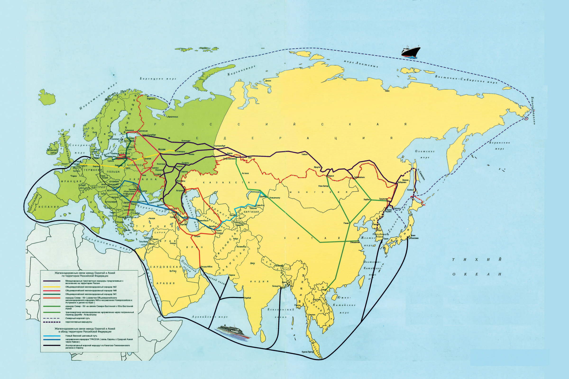 Transport corridors between Europe and Asia