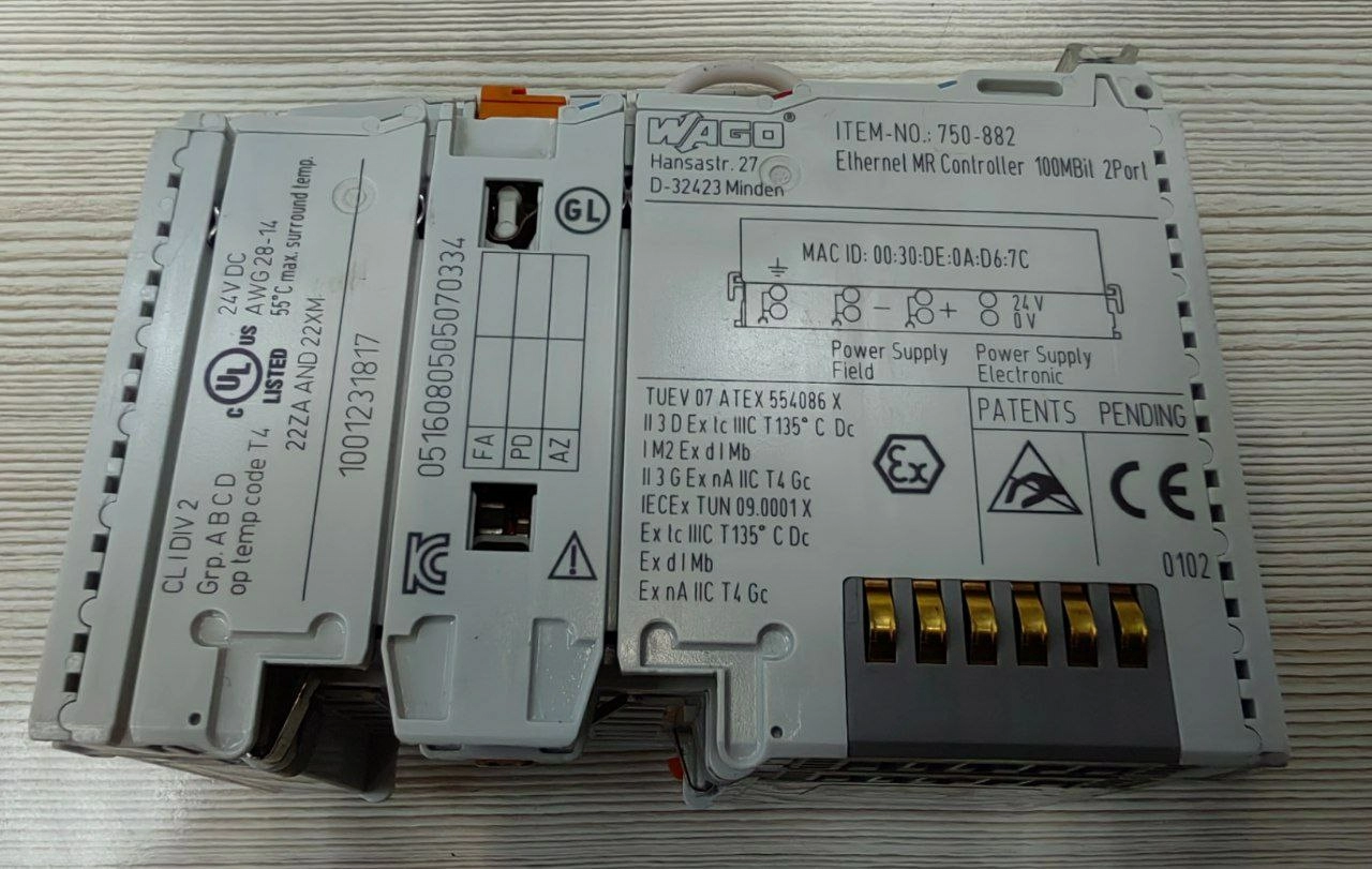 Контроллер Ethernet Wago 750-882, s.n 1001231817, б.у, на проверку 1