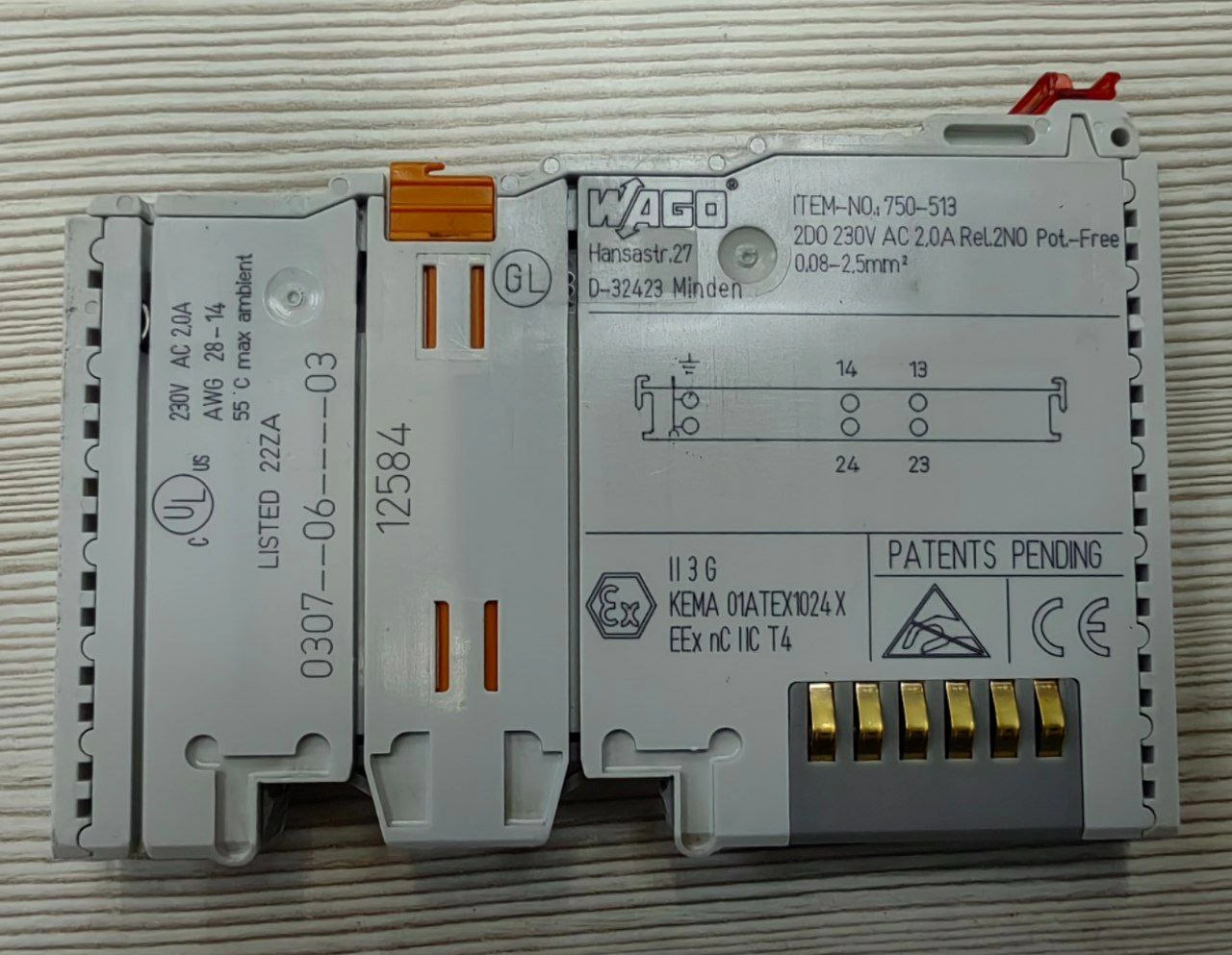 2-х канальный модуль релейного вывода Wago 750-513, s.n 12584, б.у, на проверку 1