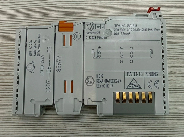2-х канальный модуль релейного вывода Wago 750-513, s.n 83672, б.у, на проверку