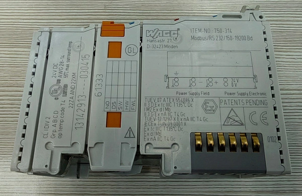 Каплер Modbus Wago 750-314, RS-232, s.n 61333, б.у, на проверку