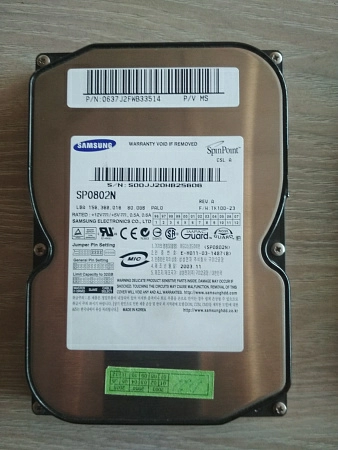 HDD 3.5'' IDE SP0802N 80Гбт Sumsung б/у s/n S00JJ20WB25606 (для Consilium 2)