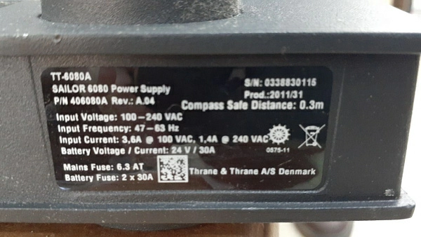 Sailor TT-6080 блок питания S/N 0338830115 б.у
