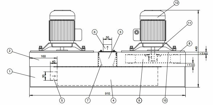 Блок вентилятора, вид cпереди