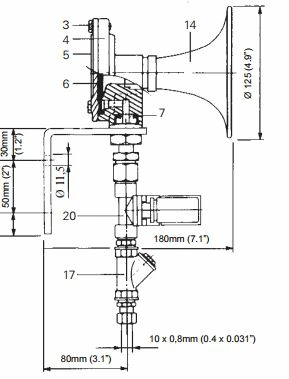 Судовой тифон Kockum Sonics MKTV-75/800