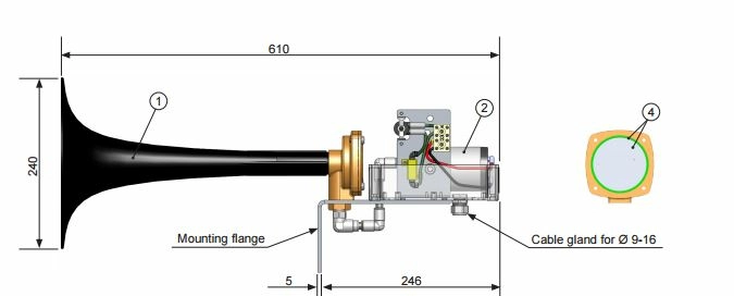 Судовой тифон Kockum Sonics MLT 75/345 ND