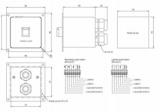 Общая кнопка подачи сигнала тревоги SPA-AC1P