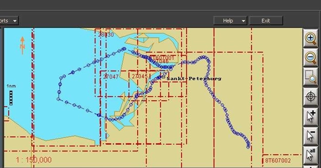 Корректура коллекции электронных карт формата TX-97 по маршруту. С настройками Chart Assistant.