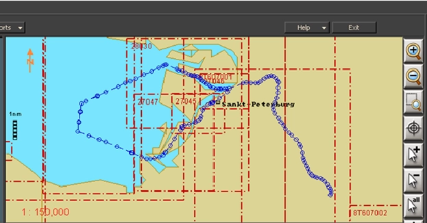Корректура коллекции электронных карт формата TX-97 по маршруту. С настройками Chart Assistant.
