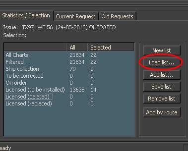 Корректура коллекции электронных карт формата TX-97 по маршруту. С настройками Chart Assistant.