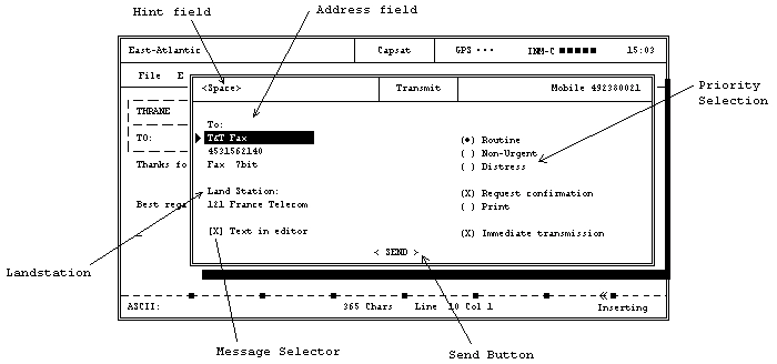 Передача и прием сообщений в программе Capsat