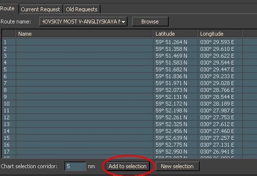 Корректура коллекции электронных карт формата TX-97 по маршруту. С настройками Chart Assistant.