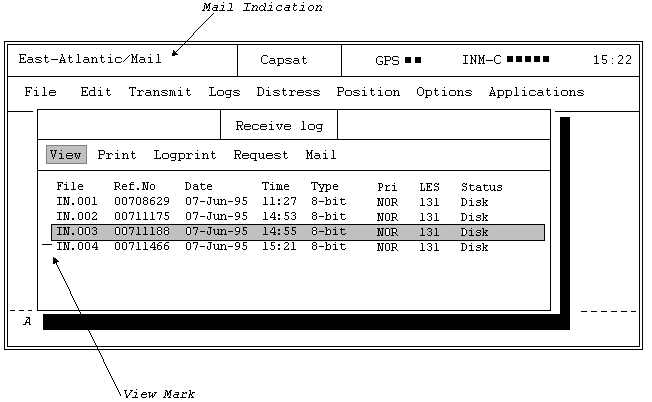 Передача и прием сообщений в программе Capsat