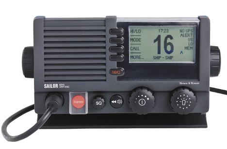 Marine VHF radio onboard SAILOR 6215